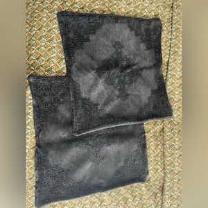 Pottery Barn Black Patterned Throw Pillows Covers